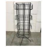 Black metal swiveling display rack