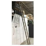 Huge 13.5 foot vintage wooden ladder
