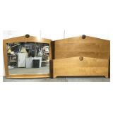 Queen size headboard/footboard & matching mirror