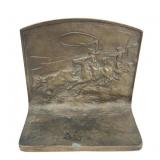 Solid brass vintage cowboy bookend