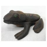 Vintage cast iron frog match holder