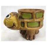 Retro turtle chalk ware planter