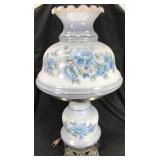 Vintage floral glass table lamp