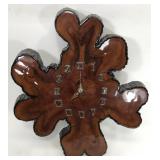 Wood slab wall clock
