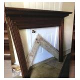 Fireplace mantle surround w/ granite slabs