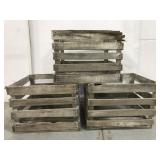 Trio of primitive crates