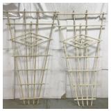 Vintage wood trellis pair