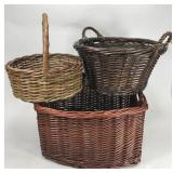 Wicker basket trio