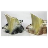 Mid century ceramic bear pair