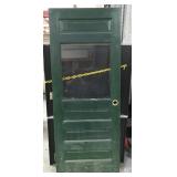 Green painted vintage wood door