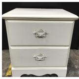 White two drawer nightstand