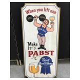 Vintage Papst Blue Ribbon wood sign