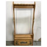 Fishing rod rack w/ drawer