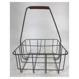 Vintage milk bottle wire basket