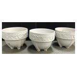 Trio of stoneware planters
