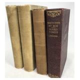 Antique book collection with Charles Dickens