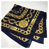 Chanel Paris chain-link 100% silk scarf