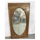 Antique oak oval mirror