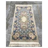 Carved wool hall rug