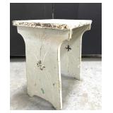 Antique clover notched stool