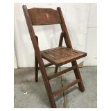 Vintage folding wood theater chair