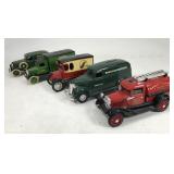 Lot of five diecast auto banks