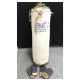 Vintage Everlast boxing bag with gloves