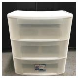 Plastic 3 drawer storage bin