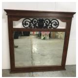Wall mirror w/ faux wrought iron accent