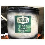 Old Union Carbide cardboard drum full of Bows