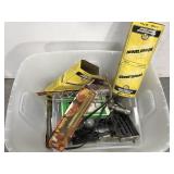 Tub of tools and garage items