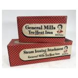 Two vintage General Mills Irons in original boxes