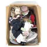Box of vintage dolls
