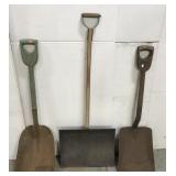 Three antique shovels
