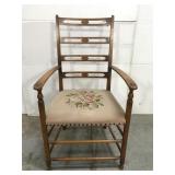 Vintage wooden armchair w/ needlepoint upholstery