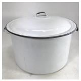 Vintage white enamel pot