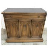 Rolling mid century bar cabinet