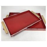 Pair of plastic nesting trays