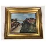 Framed original small oil painting
