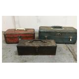 Rusty toolbox lot with contents