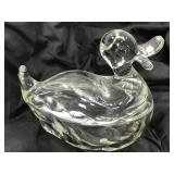 Glass duck dish