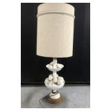 Vintage capodimonte fruit lamp