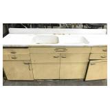 Large vintage enamel top kitchen sink counter
