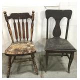 Two old wood chairs