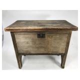 Primitive stool with drawer