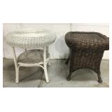 Pair of wicker end tables