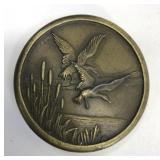 Vintage brass duck belt buckle