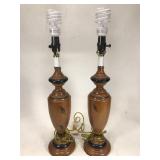 Wood lamp pair