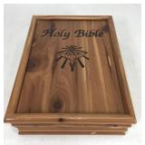 Holy Bible in wood box