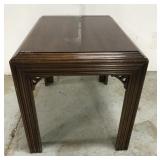 Dark wood end table
